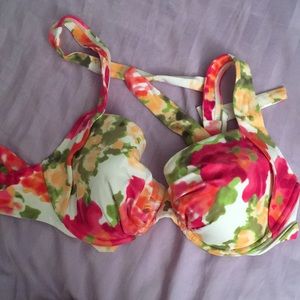 beautiful multi colored bathing suit top